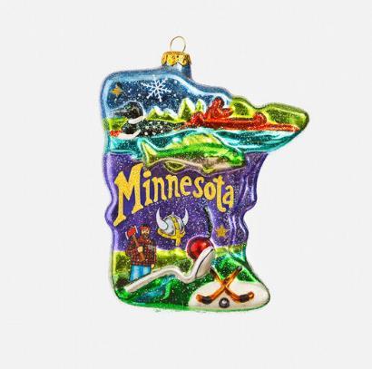 Minnesota Blown Glass Ornament