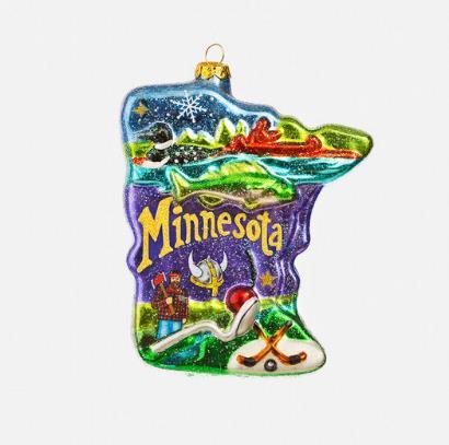 MN Blown Glass Ornament