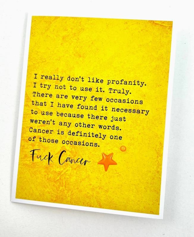 Don't Like Profanity but Fuck Cancer Card