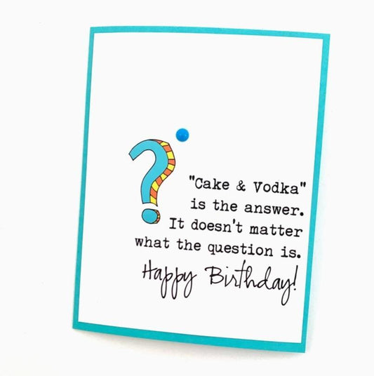Cake and Vodka is the Answer Card