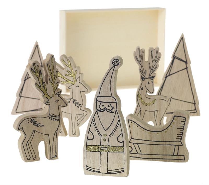 Santa's Crew Wooden Figures