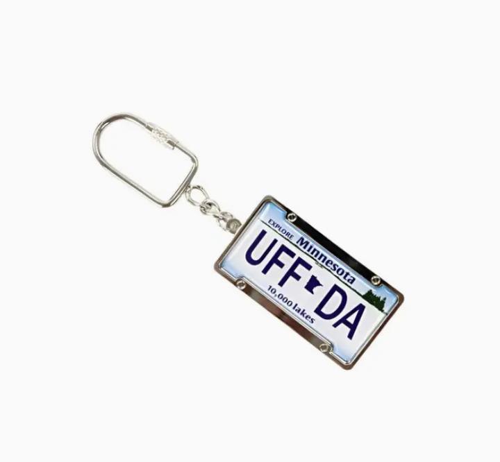 Uffda MN License Plate Key Chain