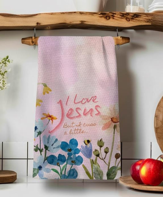 I Love Jesus Dish Towel
