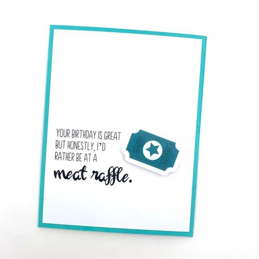 Meat Raffle Bday Card