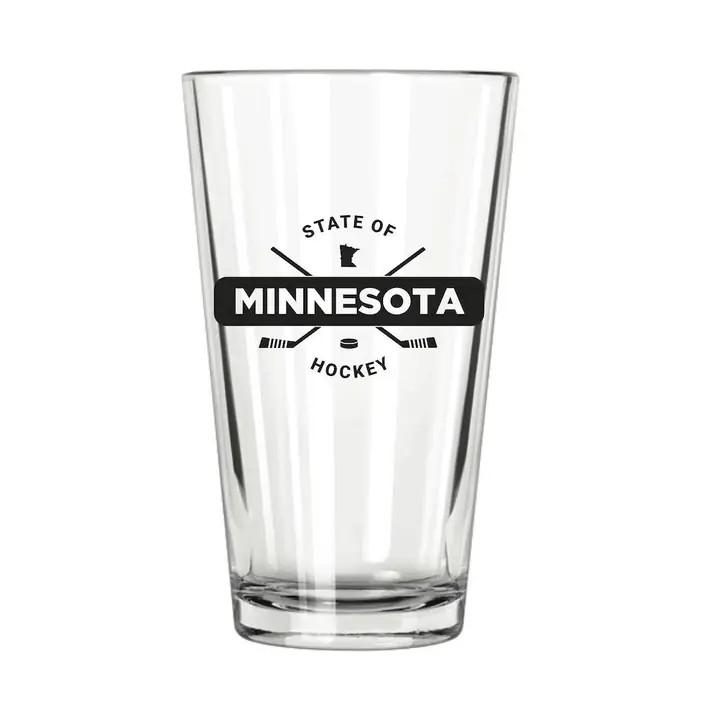 MN State of Hockey Pint Glass