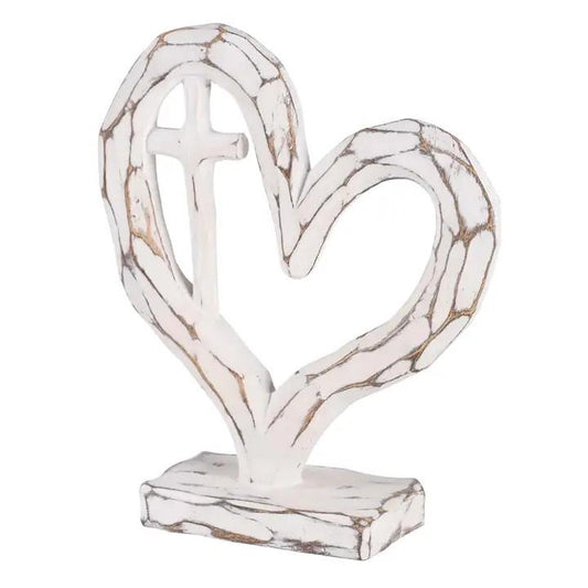Tabletop Heart w/ Cross