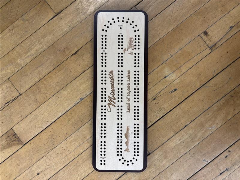 Land of 10,000 Lakes Travel Cribbage Board