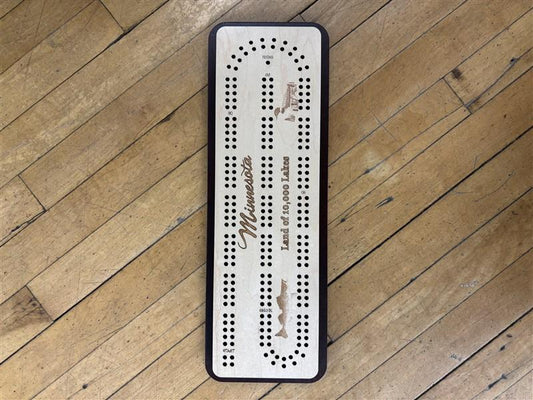 Land of 10,000 Lakes Travel Cribbage Board