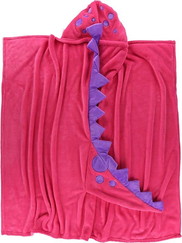 Pink Dino Hooded Blanket