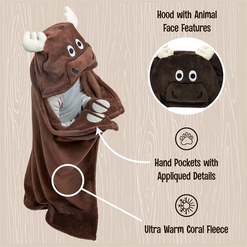 Moose Hooded Blanket