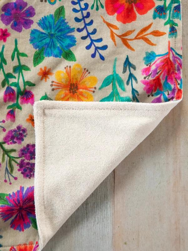 Cotton Dish Towel - Rainbow Garden Cream