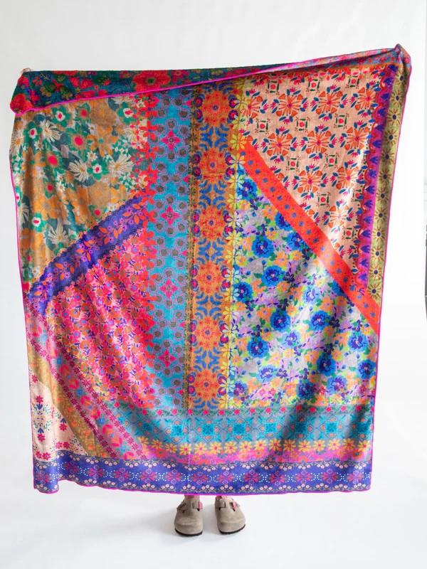 Bright Patchwork Double-Sided Cozy Throw Blanket