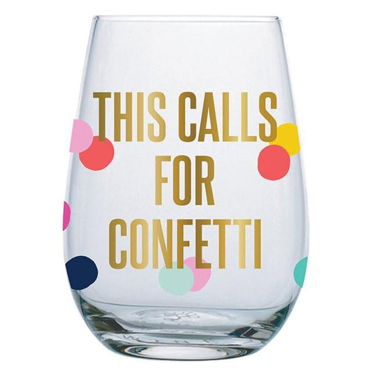 Calls for Confetti Wine Glass