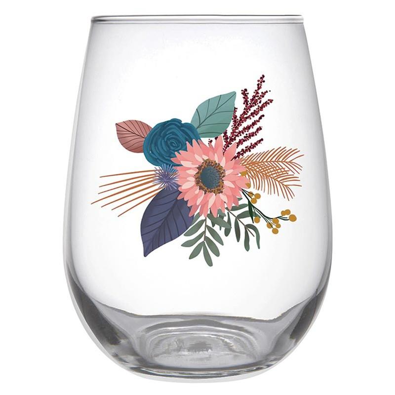 Floral Bouquet Wine Glass