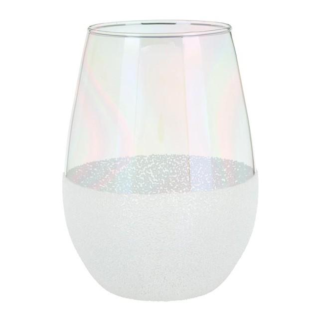 White Beads Wine Glass