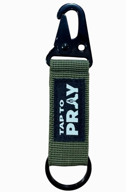 Green Tap To Pray Tactical Keychain