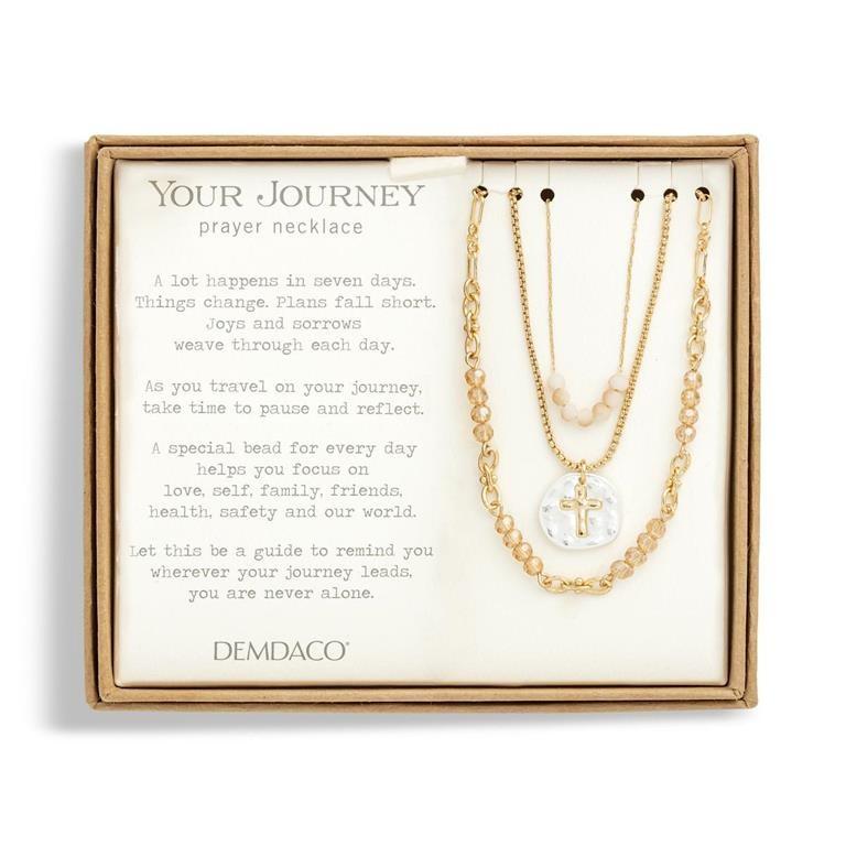 Your Journey Prayer Champagne Necklace - 24in