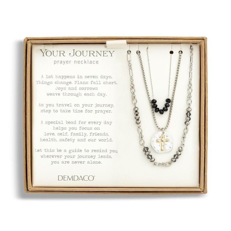 Your Journey Prayer Black Necklace - 24in