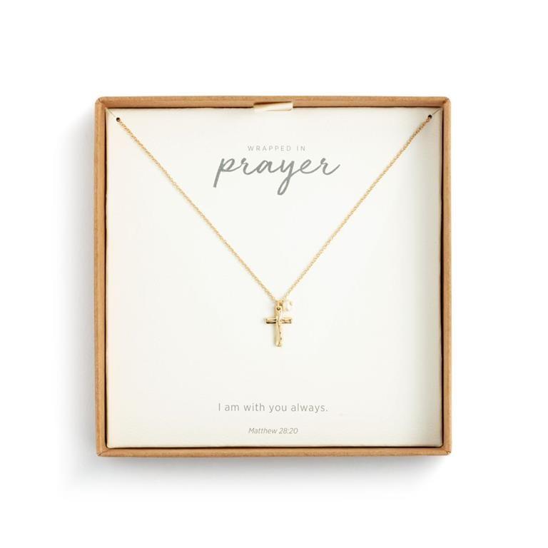 Dainty Cross Gold Necklace - 18in