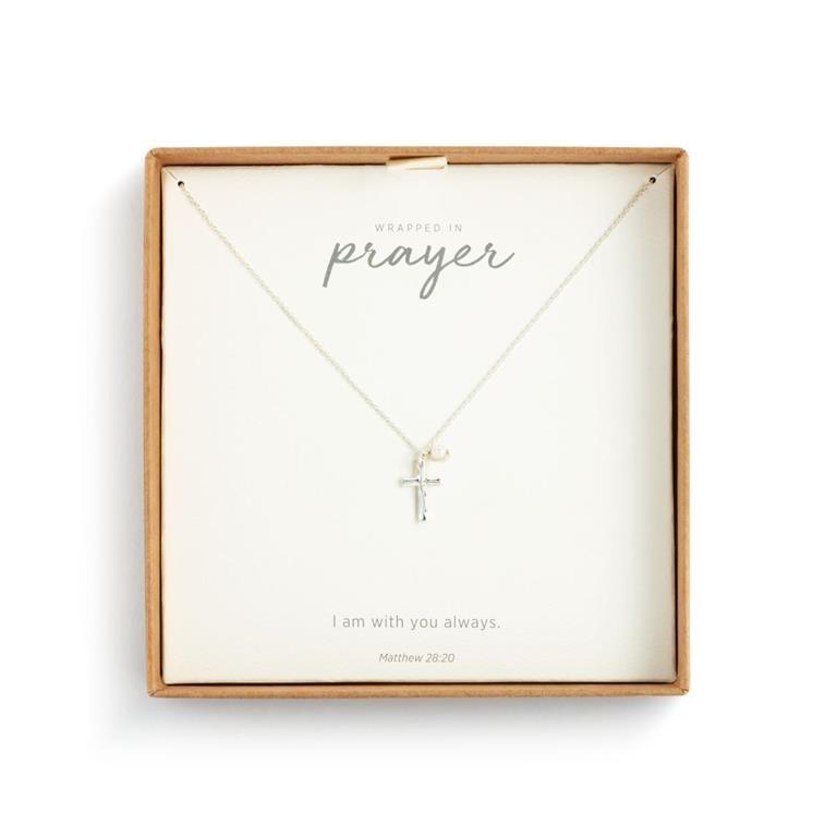 Dainty Cross Silver Necklace - 18in