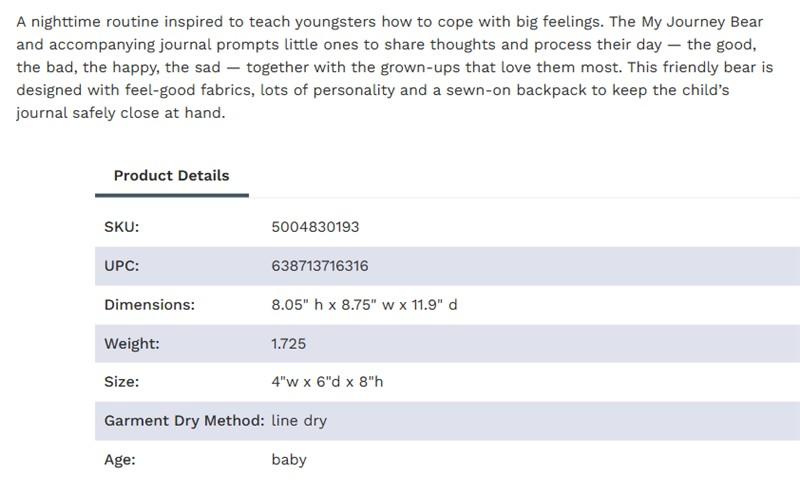 My Journey Bear - 4x8in