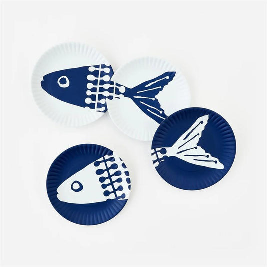 Heads or Tails Fish "Paper" Plate - Set of 4