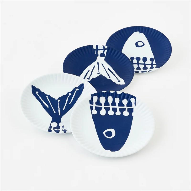 Heads or Tails Fish "Paper" Plate - Set of 4