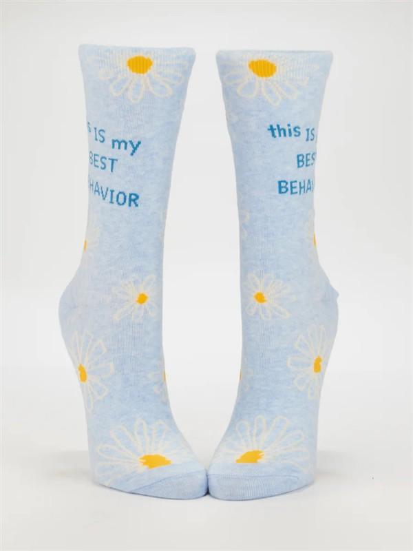 This Is My Best Behavior W-Crew Socks