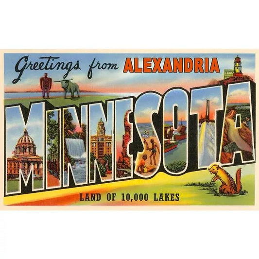 Greetings from Alexandria, Minnesota Postcard