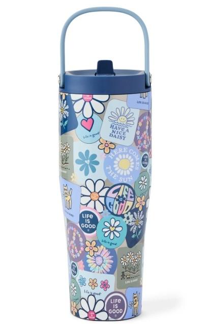 30oz Floral Sticker Waterbottle