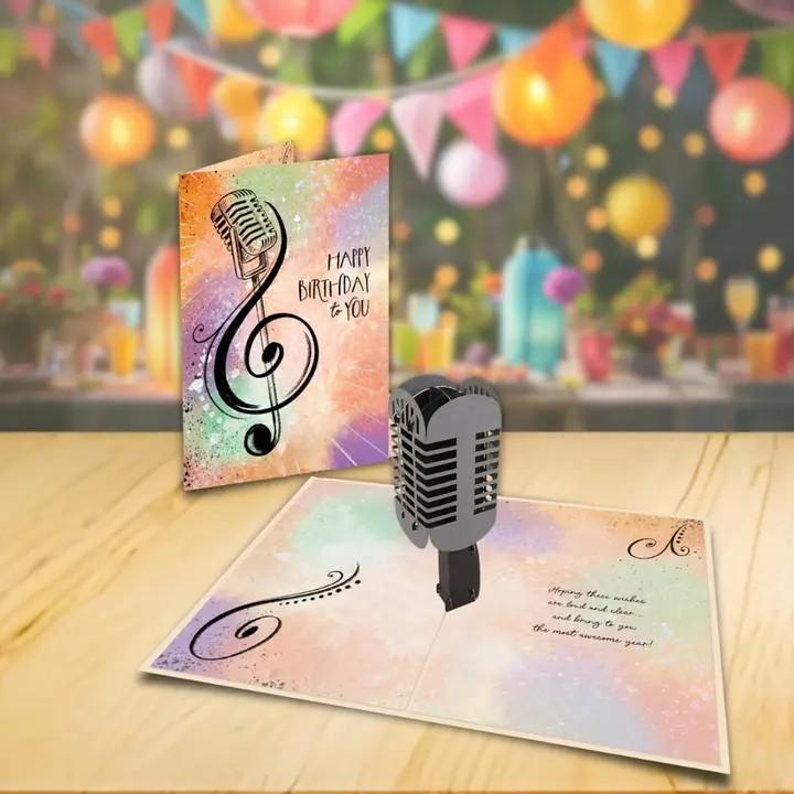 Music Happy Birthday Pop Up Card