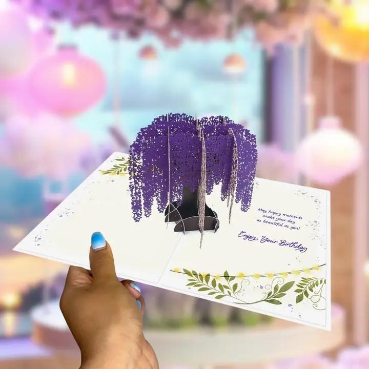 Wisteria Tree Happy Birthday Pop Up Card