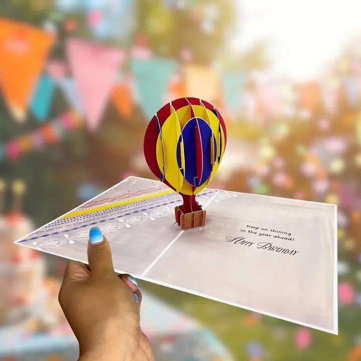 Hot Air Balloon Happy Birthday Pop Up Card