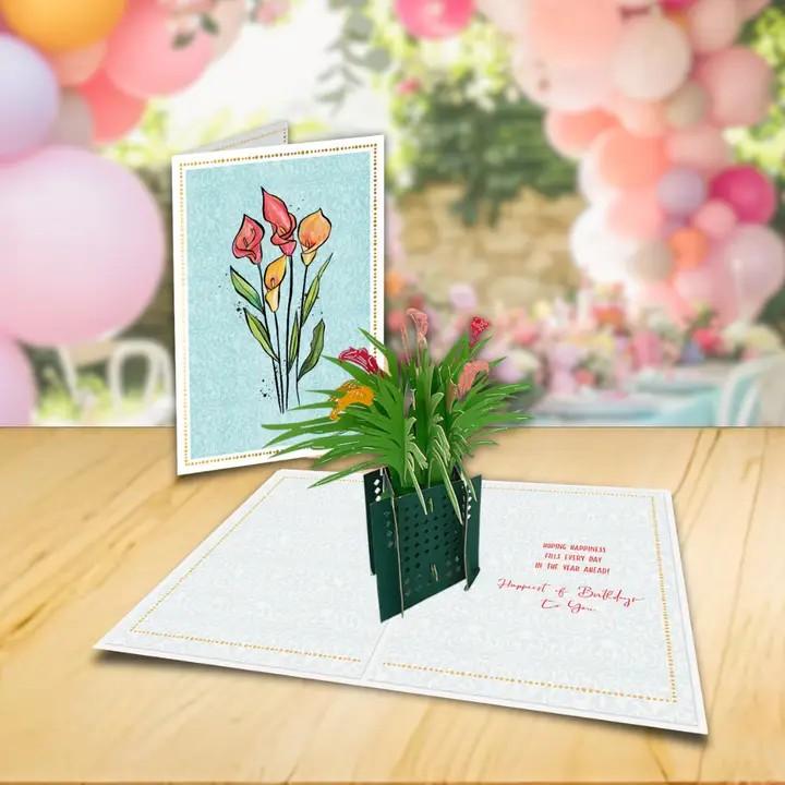 Calla Lily Happy Birthday Pop Up Card