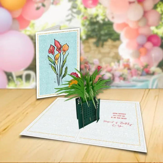 Calla Lily Happy Birthday Pop Up Card