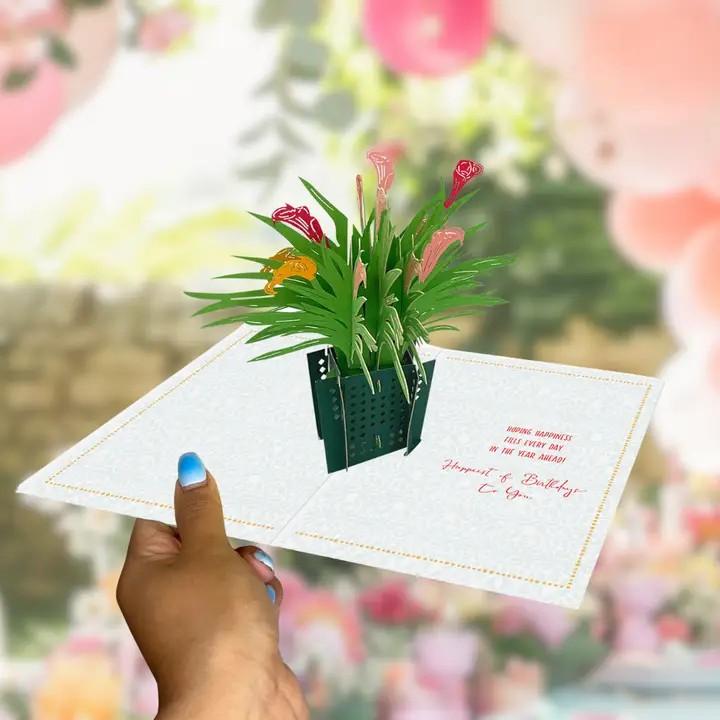 Calla Lily Happy Birthday Pop Up Card