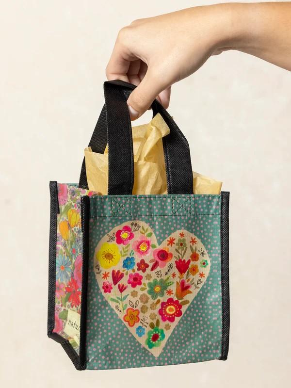 Teal Heart Small Happy Bag