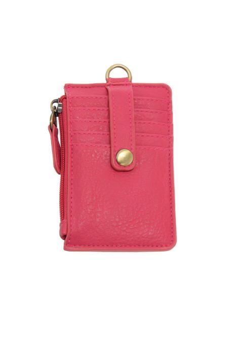 Bright Pink Dolly Small Wallet w/ Key Ring
