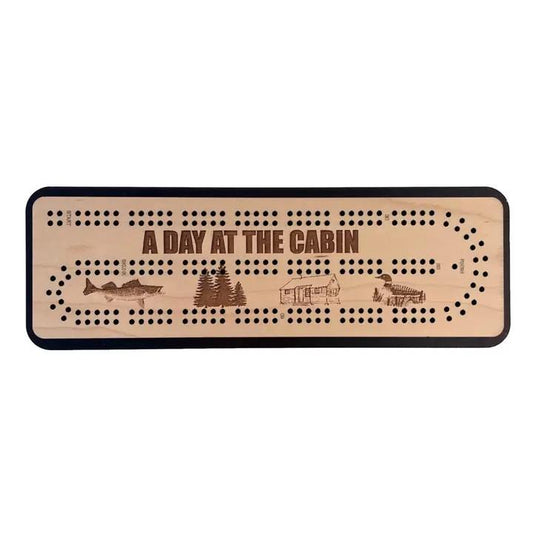 A Day at the Cabin Travel Cribbage Board