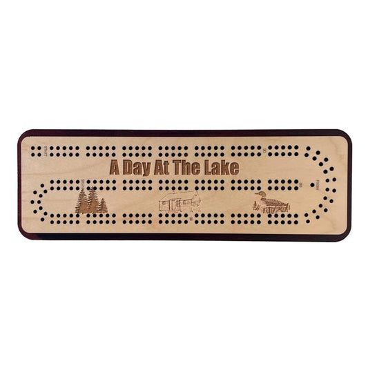 A Day at the Lake Travel Cribbage Board