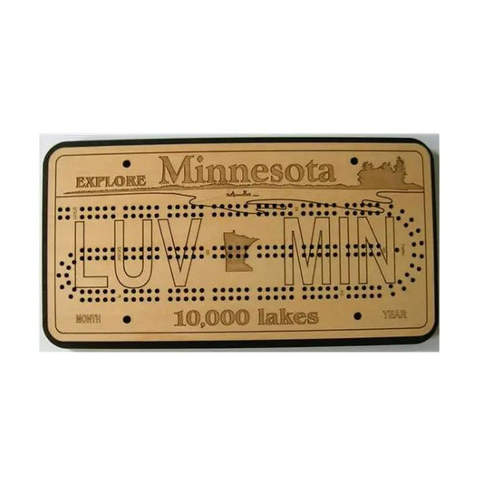 MN License Plate LUV MN Cribbage Board