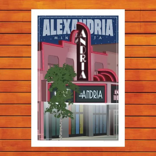 Alexandria Andria Theater Retro Travel Card