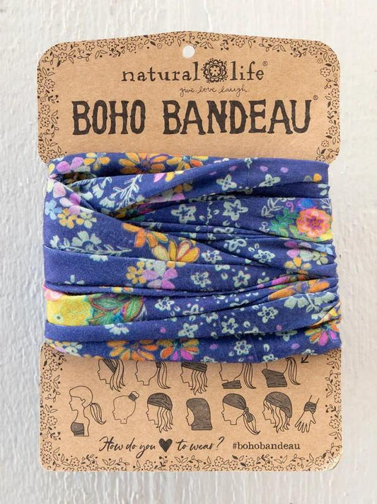 Full Boho Bandeau® Headband - Tropic Bandana Navy