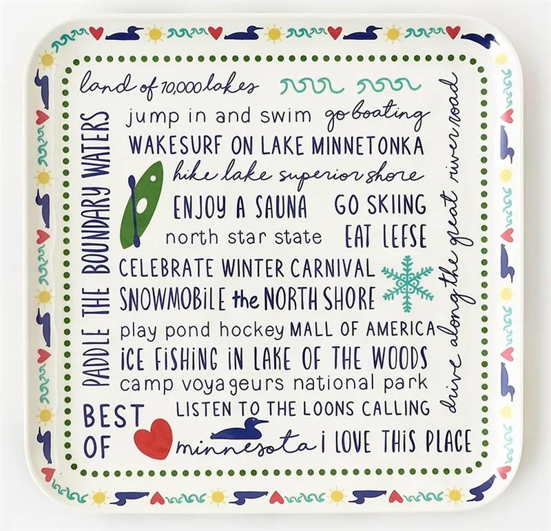 Minnesota in Bloom Square Platter