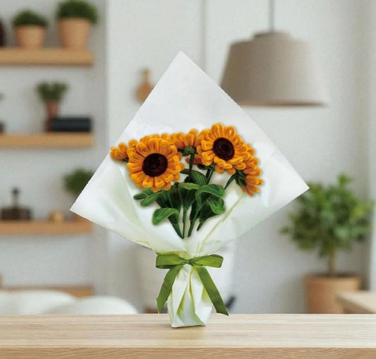 DIY Chenille Flower Bouquet - Sunflower