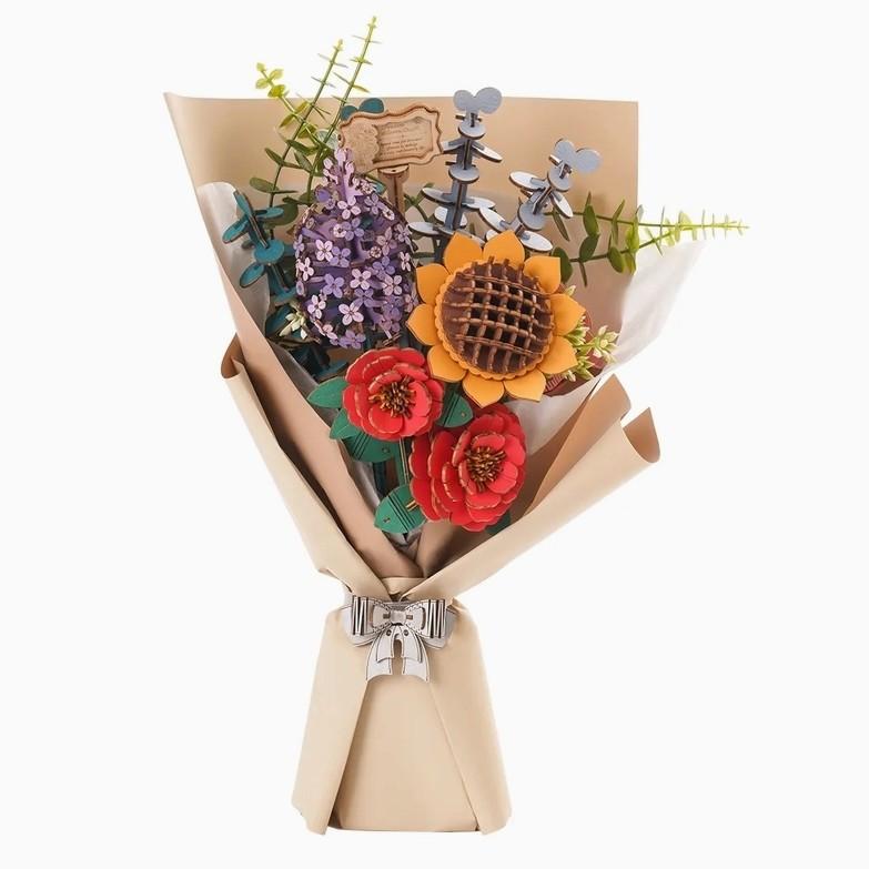3D Wooden Flower Bouquet