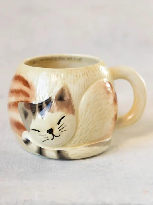 Folk Art Coffee Mug - Cat