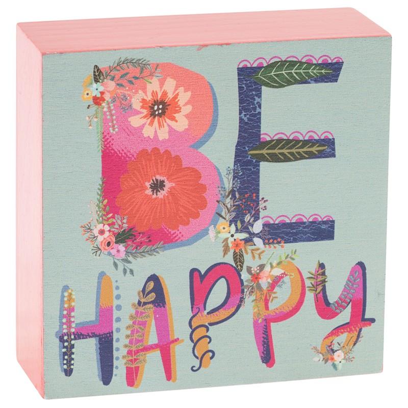 Be Happy box sign