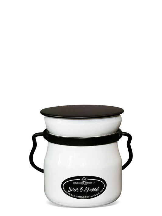 Linen & Ashwood Cream Jar Candle
