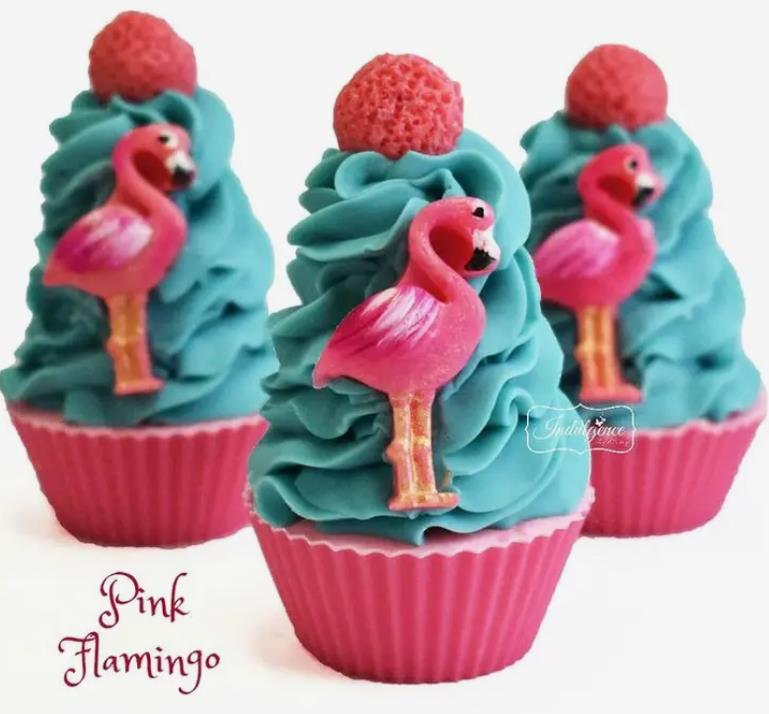 Pink Flamingo Soap Cupcake